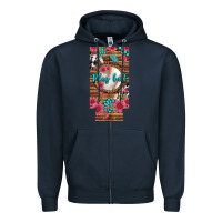 Navy Play Ball Baseball With Pink Flowers 12 Oz Slim Can Cooler Zipper Hoodie - BundleAndBundleShop