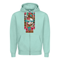Seafoam Play Ball Baseball With Pink Flowers 12 Oz Slim Can Cooler Zipper Hoodie - BundleAndBundleShop