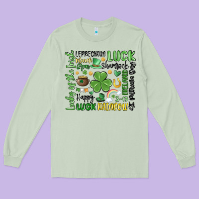 St. Patricks Day Long Sleeve Tee Designed By Maliassmallbusiness
