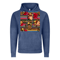 Vintage Denim mexican gnomes seamless pattern Vintage Hoodie - BundleAndBundleShop