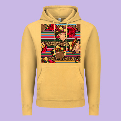 Mexican Gnomes Seamless Pattern Vintage Hoodie Designed By Bundleandbundleshop