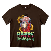 Chocolate Brown happy thanksgiving turkey Heavy Core Tee - RanaPortraitStore