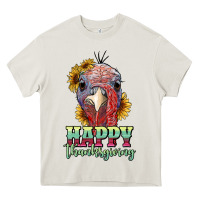 Cream happy thanksgiving turkey Heavy Core Tee - RanaPortraitStore