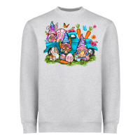 Heather Grey Easter gnomies with truck Heavyweight Sweatshirt - NancyCooperArtShop