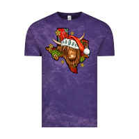 Cloud Purple Shaggy cow Texas Christmas Vintage Tee - Jasminsmagicworld