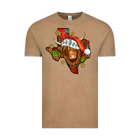 Vintage Coffee Shaggy cow Texas Christmas Vintage Tee - Jasminsmagicworld