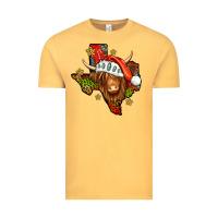 Vintage Mustard Shaggy cow Texas Christmas Vintage Tee - Jasminsmagicworld