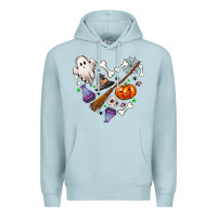 Blue Mist Love Halloween Premium Hoodie - NancyCooperArtShop