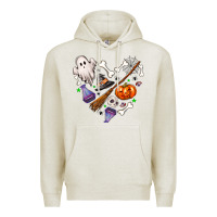Oatmeal Heather Love Halloween Premium Hoodie - NancyCooperArtShop