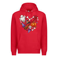 Red Love Halloween Premium Hoodie - NancyCooperArtShop