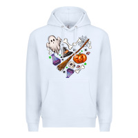 White Love Halloween Premium Hoodie - NancyCooperArtShop