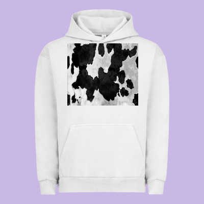 Black White Cowhide Tumbler Urban Hoodie Designed By Cowcowdesign