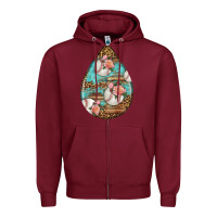 Burgundy american football and western roses teardrop Zipper Hoodie - BundleAndBundleShop