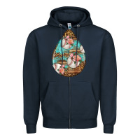 Navy american football and western roses teardrop Zipper Hoodie - BundleAndBundleShop