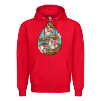 Red american football and western roses teardrop Zipper Hoodie - BundleAndBundleShop