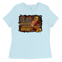 All I Want For Christmas Is A Horse Brown Horse Ladies Tee | Teevron
