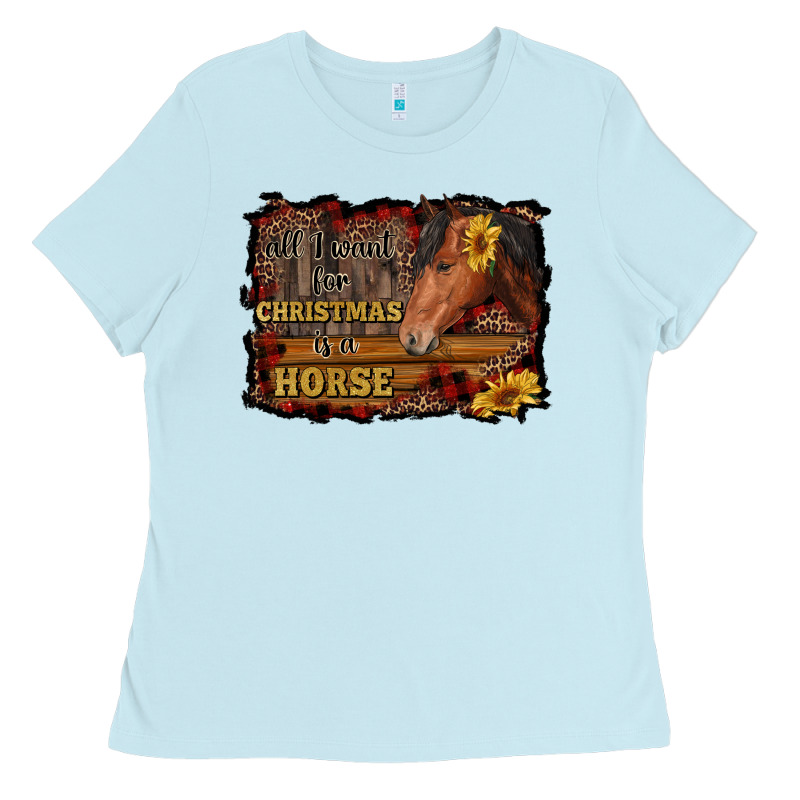 All I Want For Christmas Is A Horse Brown Horse Ladies Tee by RanaPortraitStore | Teevron