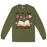 Army Green she's got a book for every situation Long Sleeve Tee - MaliasSmallBusiness