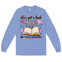 Colony Blue she's got a book for every situation Long Sleeve Tee - MaliasSmallBusiness