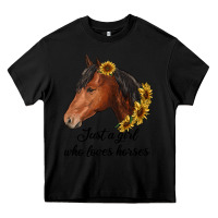 Black just a girl who loves horses Heavy Core Tee - RanaPortraitStore