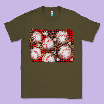 Baseball Christmas Background Classic Tee Designed By Adodesignshop