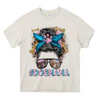 Cream dog mama messy bun Heavy Core Tee - BarkalooDesign