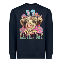 Navy Easter Day Cow Heavyweight Sweatshirt - NancyCooperArtShop