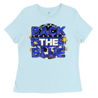 Baby Blue back the blue Ladies Tee - Zillion Design Studio