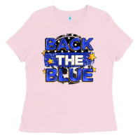 Bubblegum Pink back the blue Ladies Tee - Zillion Design Studio