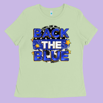 Back The Blue Ladies Tee Designed By Zillion Design Studio