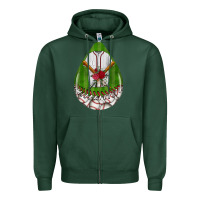 Sports Green baseball and western roses teardrop  2 Zipper Hoodie - BundleAndBundleShop