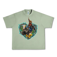 Oil Green western heart bullfighter  cactus sunflower aztek pattern Urban Heavy Tee - BarkalooDesign