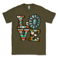 Army Green Turquoise Love Classic Tee - Jasminsmagicworld