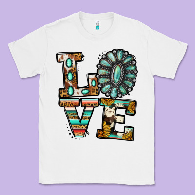 Turquoise Love Classic Tee Designed By Jasminsmagicworld