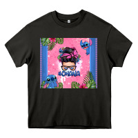 Asphalt ohana stitch messy bun Heavy Core Tee - Zillion Design Studio