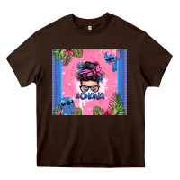 Ohana Stitch Messy Bun Heavy Core Tee | Teevron