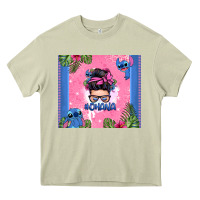 Mossy ohana stitch messy bun Heavy Core Tee - Zillion Design Studio