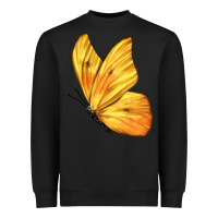 Black Flying Cloudless Sulphur Butterfly Heavyweight Sweatshirt - LillyAllenDesigns