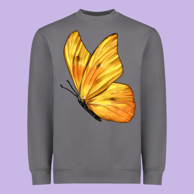 Flying Cloudless Sulphur Butterfly Heavyweight Sweatshirt Designed By Lillyallendesigns