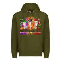 Army Green happy hallothanksmas goats Premium Hoodie - texasbilliewilder