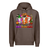 Coffee happy hallothanksmas goats Premium Hoodie - texasbilliewilder