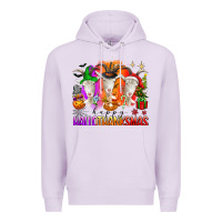 Lilac happy hallothanksmas goats Premium Hoodie - texasbilliewilder