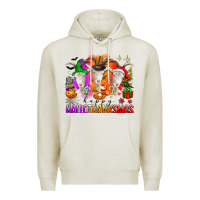 Oatmeal Heather happy hallothanksmas goats Premium Hoodie - texasbilliewilder
