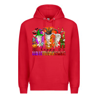 Red happy hallothanksmas goats Premium Hoodie - texasbilliewilder