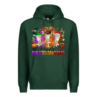 Sports Green happy hallothanksmas goats Premium Hoodie - texasbilliewilder