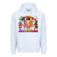 White happy hallothanksmas goats Premium Hoodie - texasbilliewilder