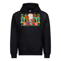 Black Mom Cow Flowers Urban Hoodie - CowCowDesign