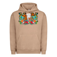 Pigment Burro Mom Cow Flowers Urban Hoodie - CowCowDesign