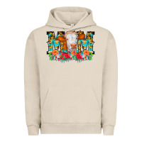 Pigment French Oak Mom Cow Flowers Urban Hoodie - CowCowDesign
