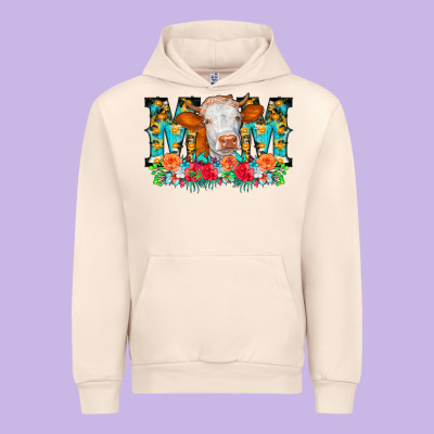 Mom Cow Flowers Urban Hoodie Designed By Cowcowdesign